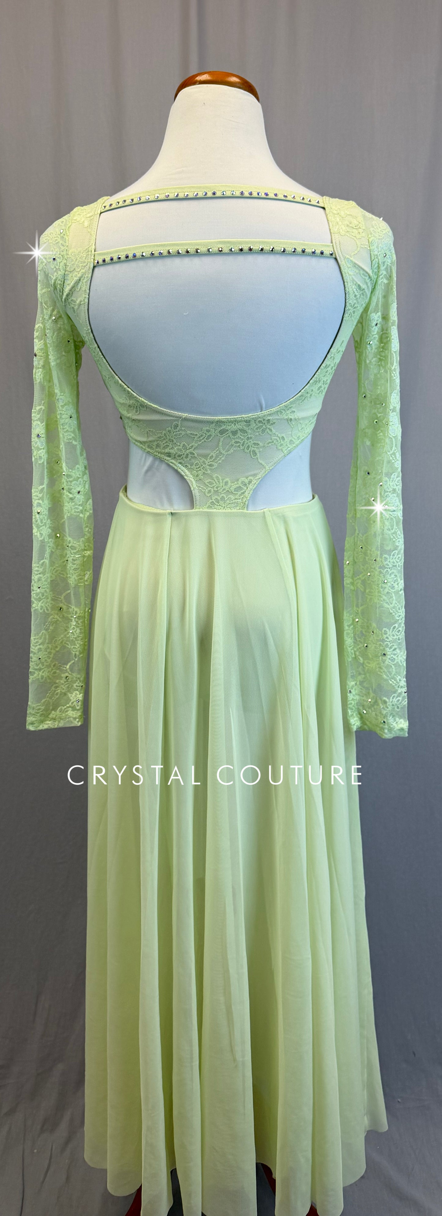 Light Green Lace Long Sleeve Dress
