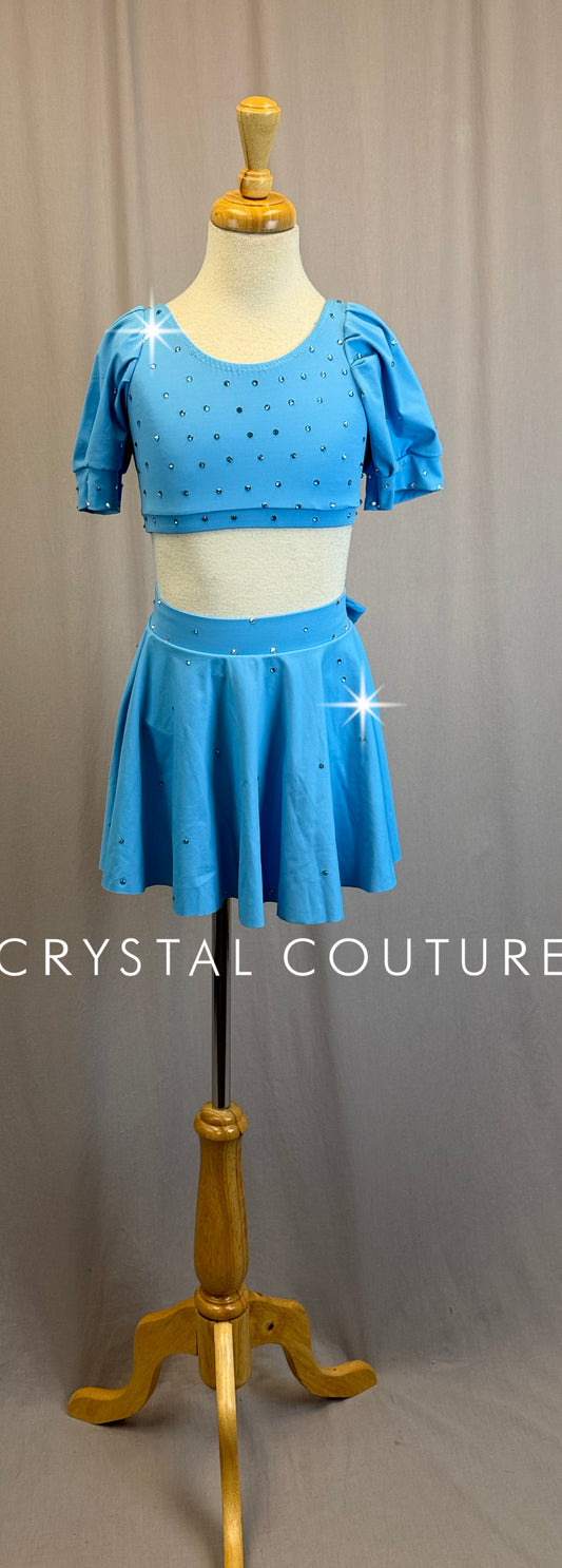 *Custom* Sky Blue *Wendy* Inspired Two-Piece Set - Rhinestones