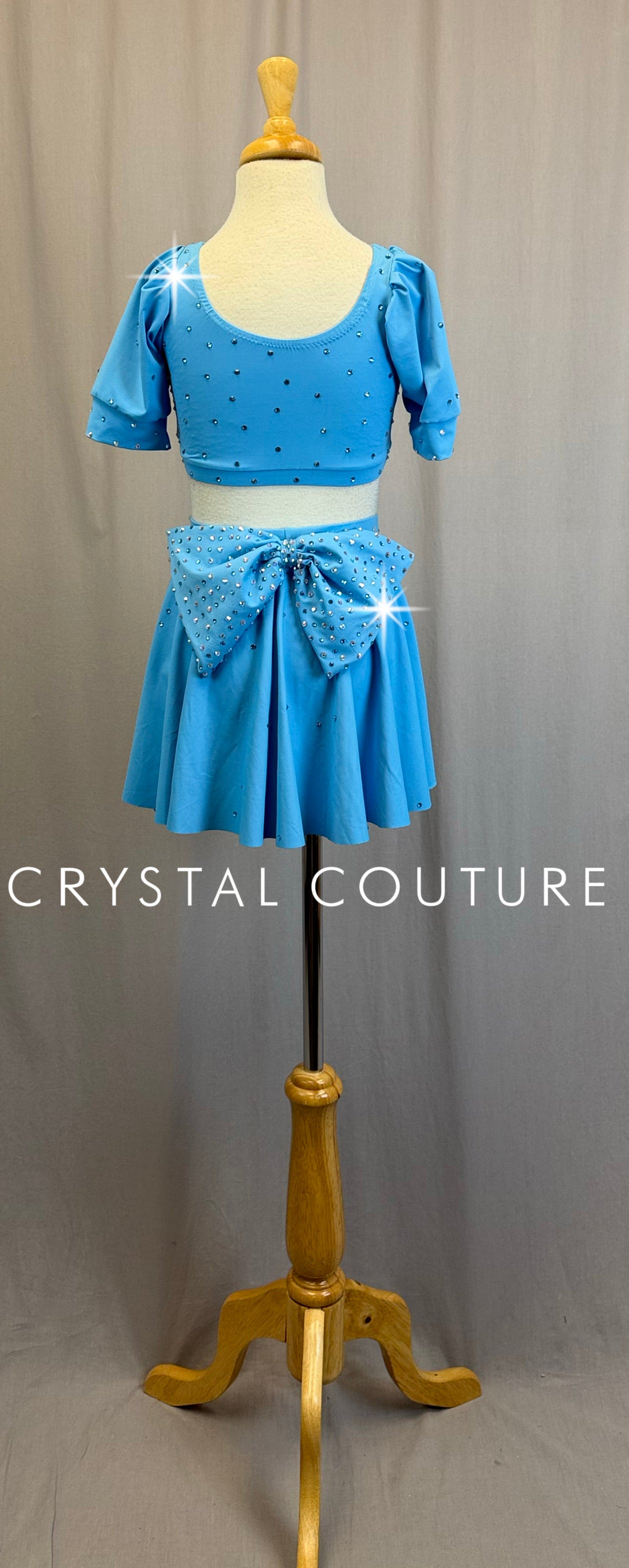 *Custom* Sky Blue *Wendy* Inspired Two-Piece Set - Rhinestones