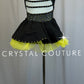 Black Pin-Stripe and Yellow Accent Leotard - Rhinestones -Accessories