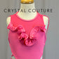Pink Halter Neck Ruffle Leotard