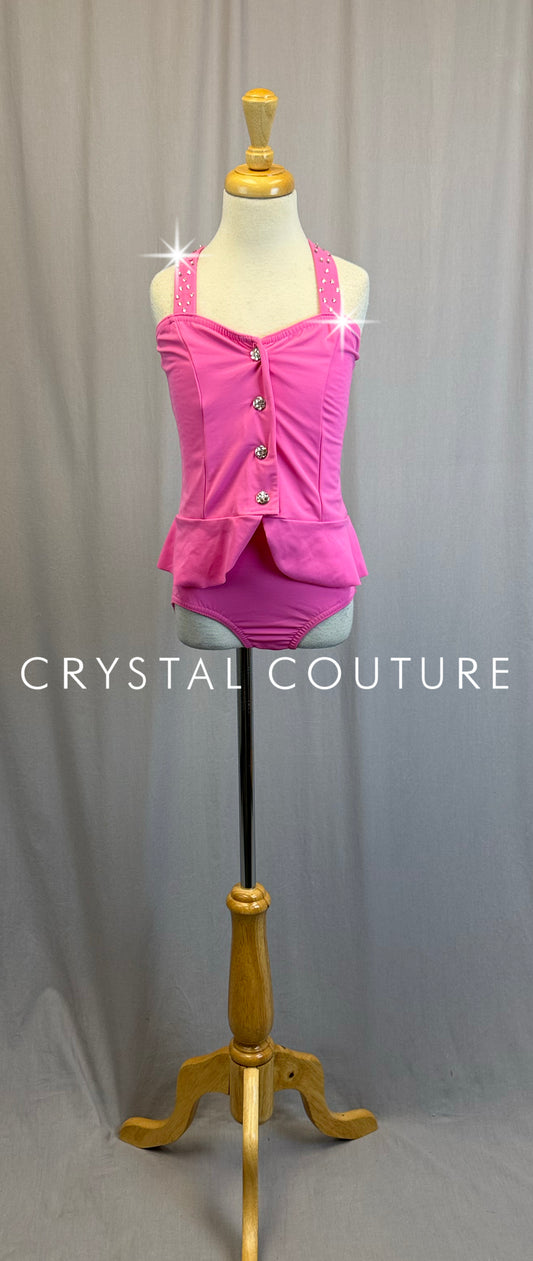Pink Peplum Top and Brief Set