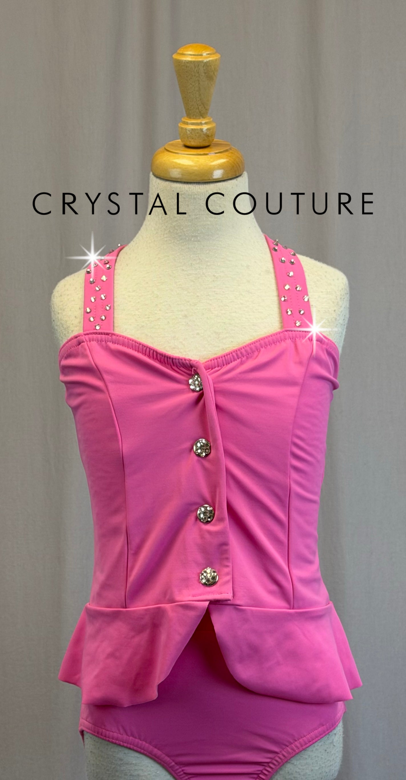 Pink Peplum Top and Brief Set