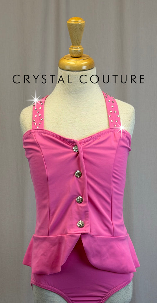 Pink Peplum Top and Brief Set