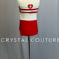 *Custom* Red and White Bra Top and Brief Set with Heart Emblem
