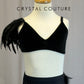 *Custom* Black Velvet Feather Two-Piece Set