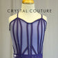 Purple and Lilac Mesh Geometric Unitard - Rhinestones