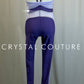 Purple and Lilac Mesh Geometric Unitard - Rhinestones