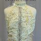 Ivory Lace and Nude Mesh Leotard with Feathers - Rhinestones