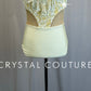 Ivory Lace and Nude Mesh Leotard with Feathers - Rhinestones
