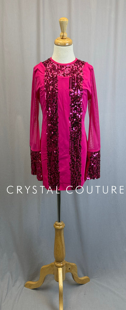 *New* Pink Sequin Long Sleeve Disco Dress