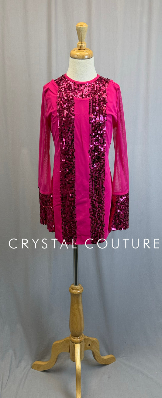 *New* Pink Sequin Long Sleeve Disco Dress