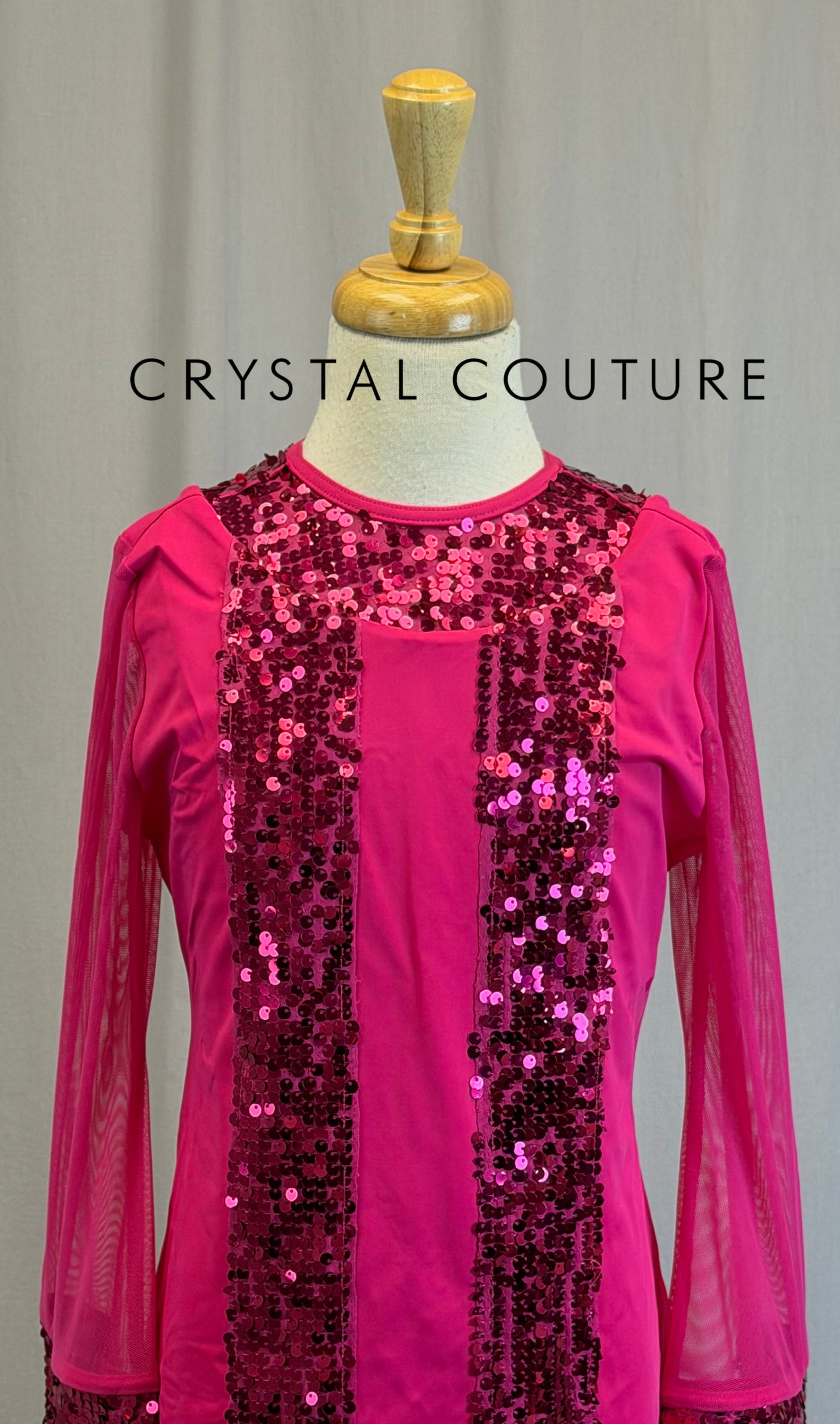 *New* Pink Sequin Long Sleeve Disco Dress