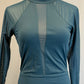 *New* Slate Blue Mesh Long Sleeve Leotard