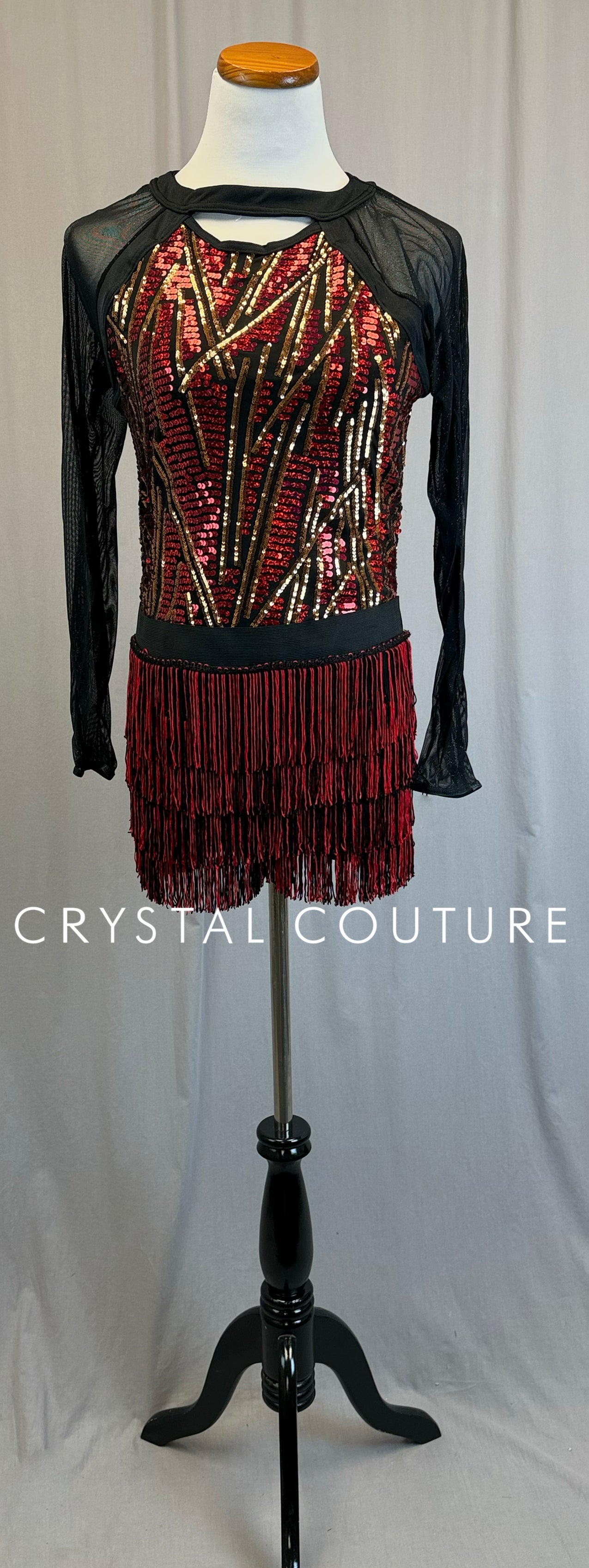 *Brand New* Black, Red and Gold Fringe Sequin Dress - Accessories