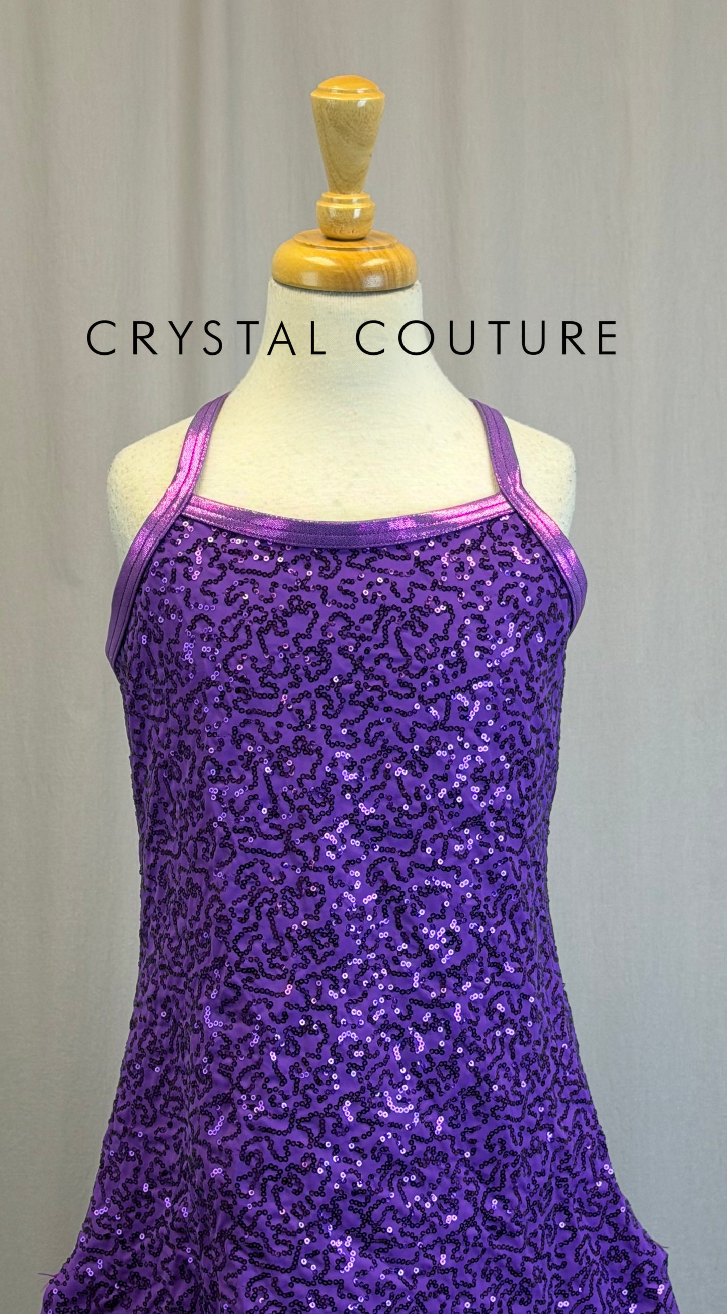 Purple Criss-Cross Sequin Dress