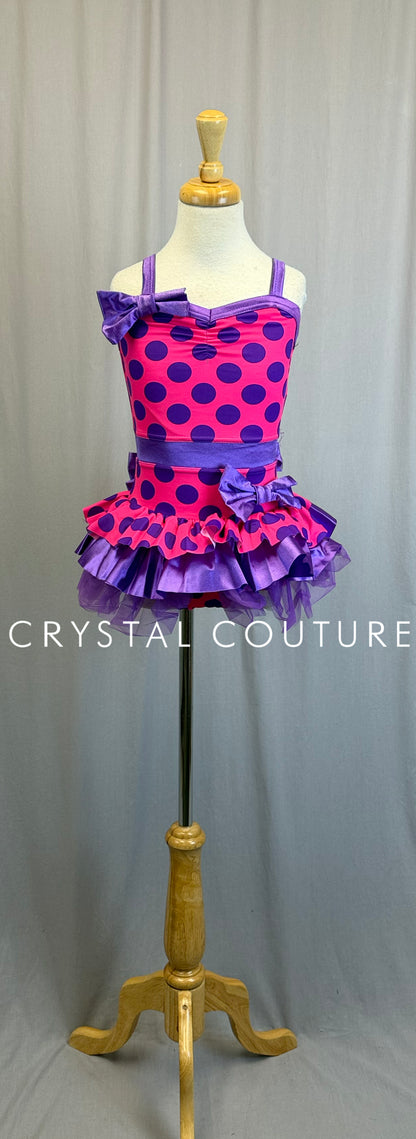*Brand New* Pink and Purple Polka-Dot Tutu Dress