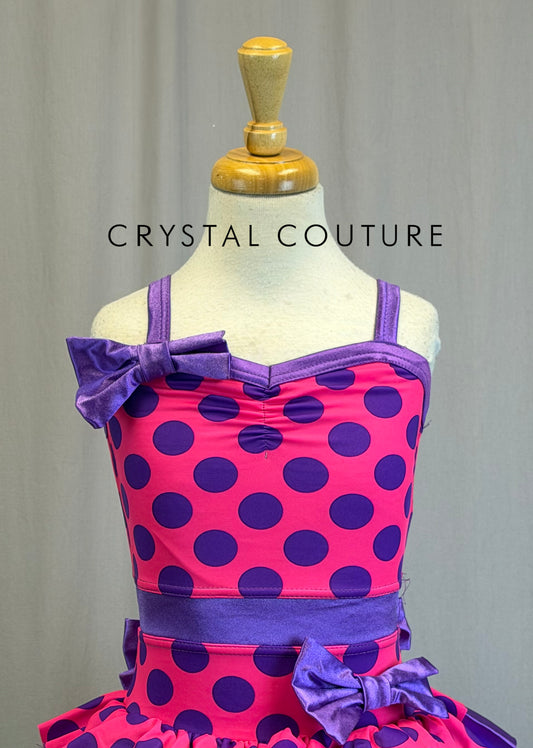 *Brand New* Pink and Purple Polka-Dot Tutu Dress