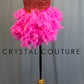*Brand New* Peach Sequin Leotard with Pink Feather Skirt