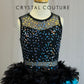 *Brand New* Teal and Black Flower Sequin and Feather Tutu Dress