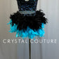 *Brand New* Teal and Black Flower Sequin and Feather Tutu Dress