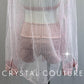 Dusty Pink Bra + Brief with Mesh Button Up Three-Piece Set-Rhinestones