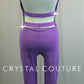 Lilac Purple Cap Sleeve Geometric Unitard - Rhinestones