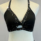 Black Bra Top and Brief Two-Piece Set - Rhinestones - Accessories