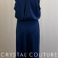 Navy Blue Mock Neck Blouse-Unitard
