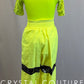 Neon Yellow and Black Parachute Pant Jumpsuit - Rhinestones