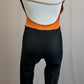 Orange and Faux Denim Halter Unitard