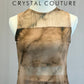 Tan Marble Mesh Top and Pant Two-Piece Set