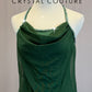 Green Cowlneck Slip Dress - Rhinestones