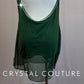 Green Cowlneck Slip Dress - Rhinestones