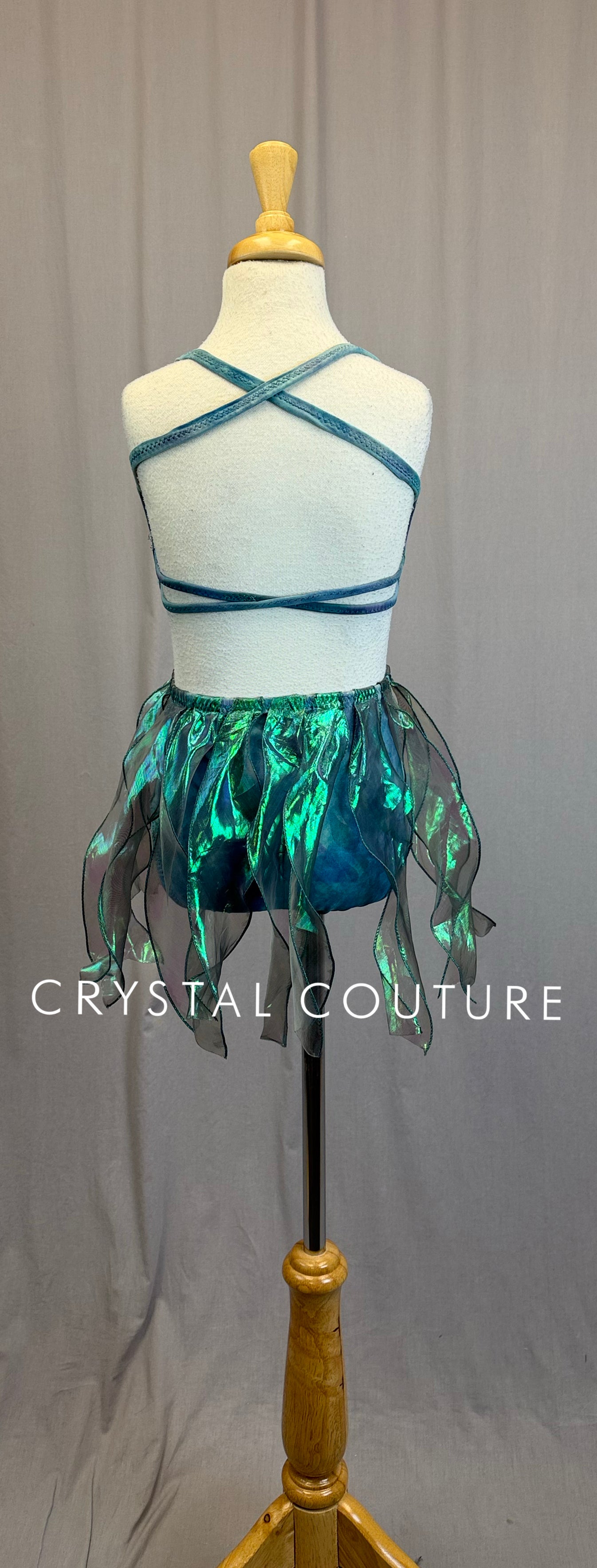 *Custom* Hand-Painted Blue and Green Two-Piece Set