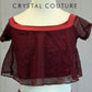 Burgundy Mesh Crop Top and Brief Two-Piece Set
