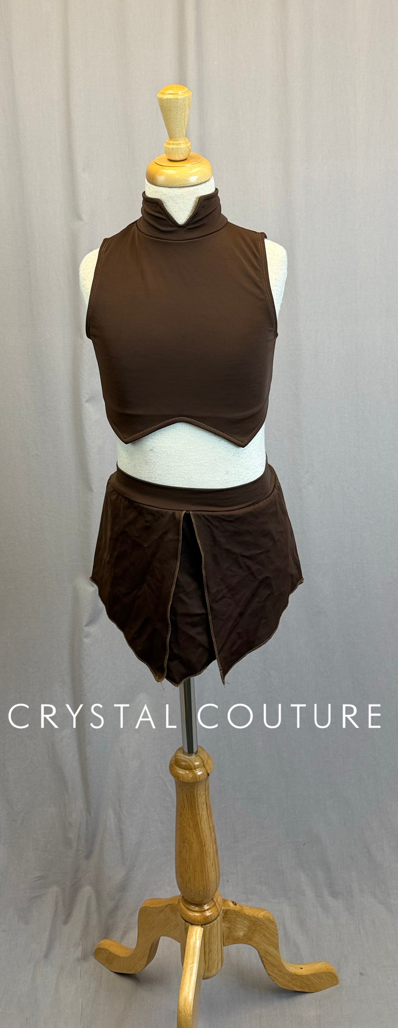 Chocolate Brown Asymetrical Two-Piece Set