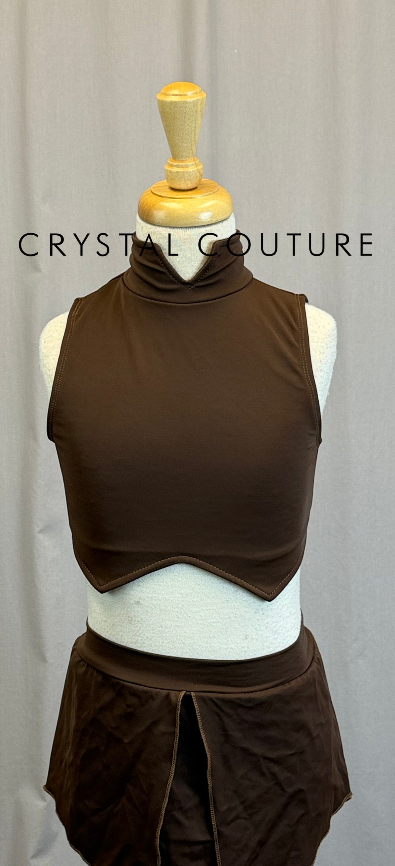 Chocolate Brown Asymetrical Two-Piece Set