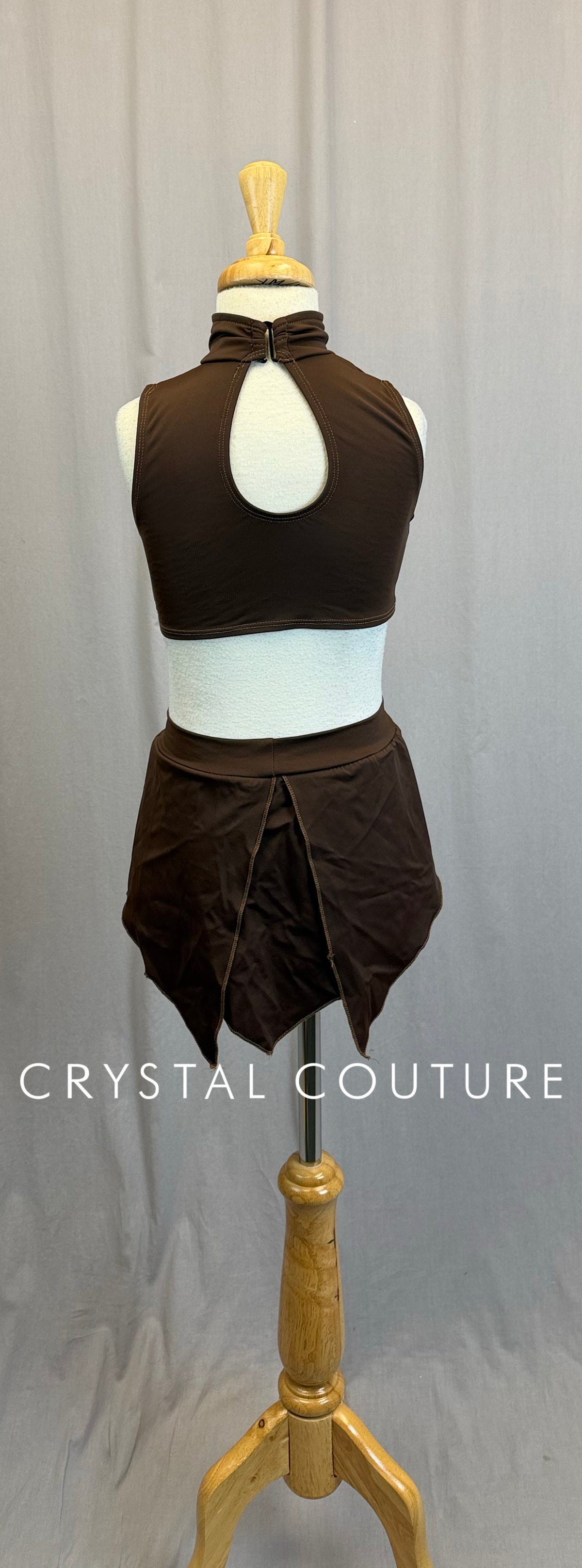 Chocolate Brown Asymetrical Two-Piece Set