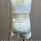 White Crop Top and Short Set-Rhinestones