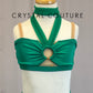 Green Illusion Halter Top and Mesh Skirt Set
