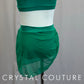 Green Illusion Halter Top and Mesh Skirt Set