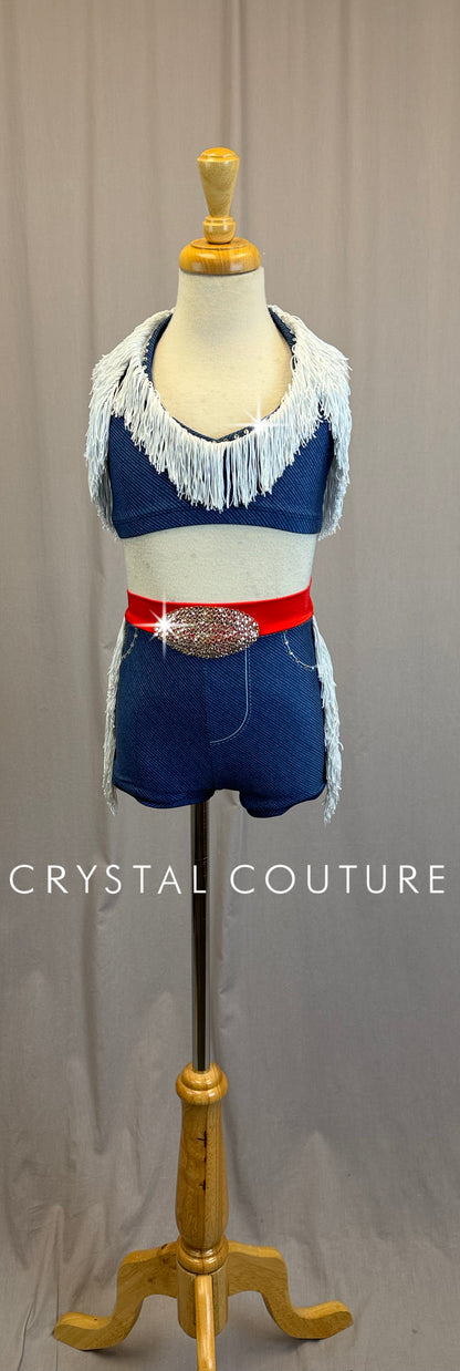 Cowboy Inspired Two-Piece Set - Rhinestones