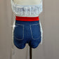 Cowboy Inspired Two-Piece Set - Rhinestones