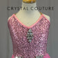 Pink Sequin Leotard with Pink and White Skirt-Gemstone Appliques