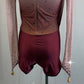 Pink to Burgundy Ombre Long Sleeve Biketard - Rhinestones