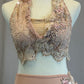 *Custom* Dusty Pink Chiffon and Lace Crop Top and Skirt Two-Piece Set