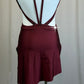 *Custom* Burgundy Strappy Sleek Asymetrical Dress - Rhinestones