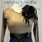 *Custom* Taupe and Black 3/4 Sleeve Leotard with Floral Accents - Rhinestones