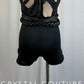 *Custom* Black and Tan Geometric Lattice Biketard with Attached Braided Belt
